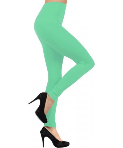 Women's Casual Seamless Solid Color Full Length Legging Mint $9.34 Leggings