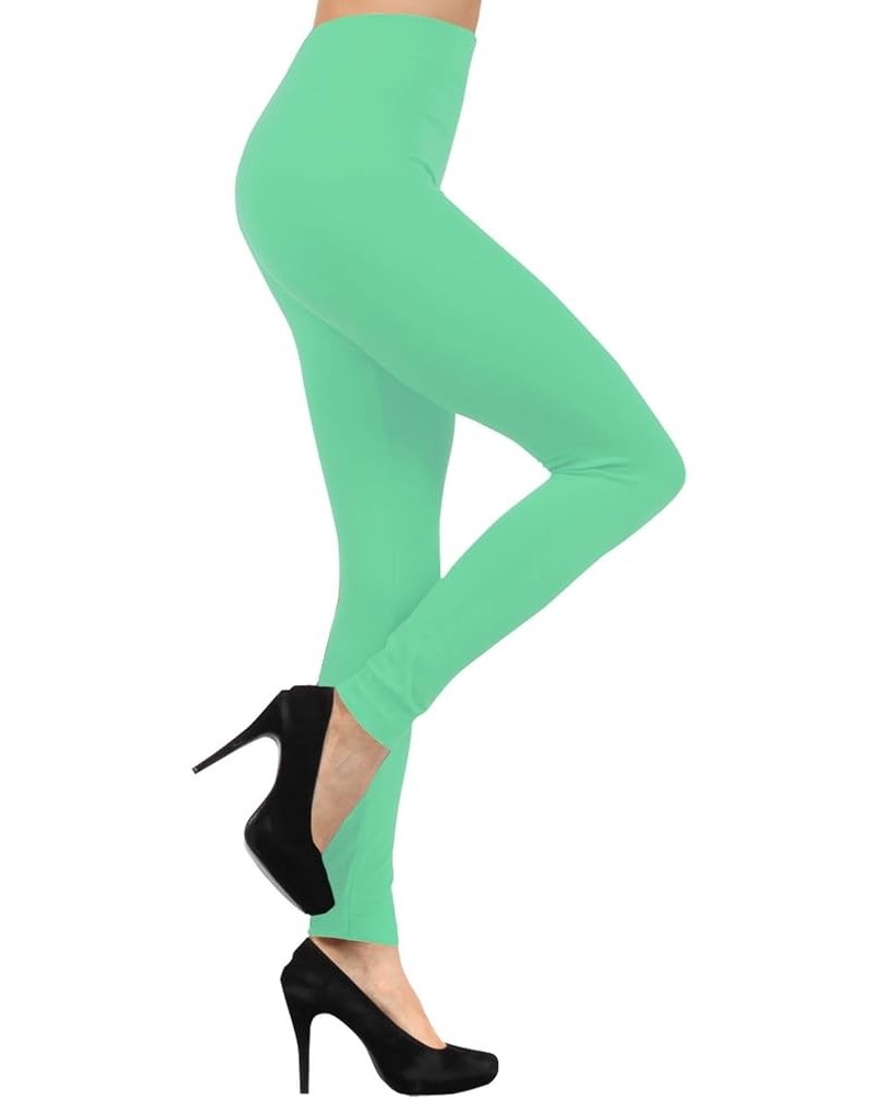 Women's Casual Seamless Solid Color Full Length Legging Mint $9.34 Leggings