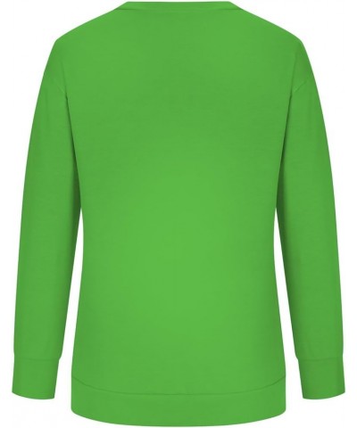 Plus Size Tops,Women'S Regular Solid Color Round Neck Long Sleeve Sweatshirt Basic Going Out Pullover Tunic 1-green $9.27 Tops