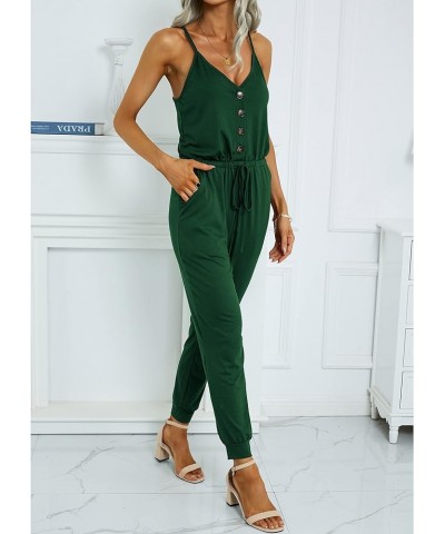 Womens Rompers Summer Jumpsuits Sleeveless Overalls Casual Playsuit Rompers Lounge Romper One Piece Outfits for Women Button ...