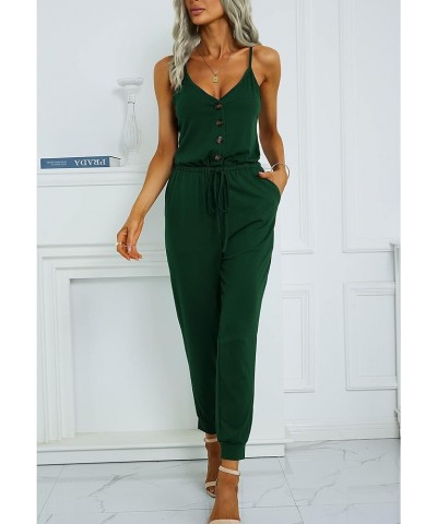 Womens Rompers Summer Jumpsuits Sleeveless Overalls Casual Playsuit Rompers Lounge Romper One Piece Outfits for Women Button ...