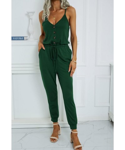 Womens Rompers Summer Jumpsuits Sleeveless Overalls Casual Playsuit Rompers Lounge Romper One Piece Outfits for Women Button ...