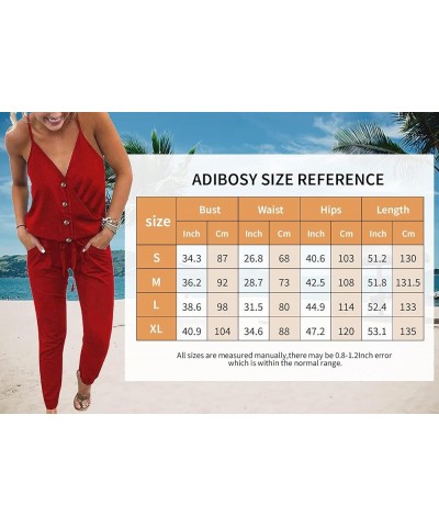 Womens Rompers Summer Jumpsuits Sleeveless Overalls Casual Playsuit Rompers Lounge Romper One Piece Outfits for Women Button ...