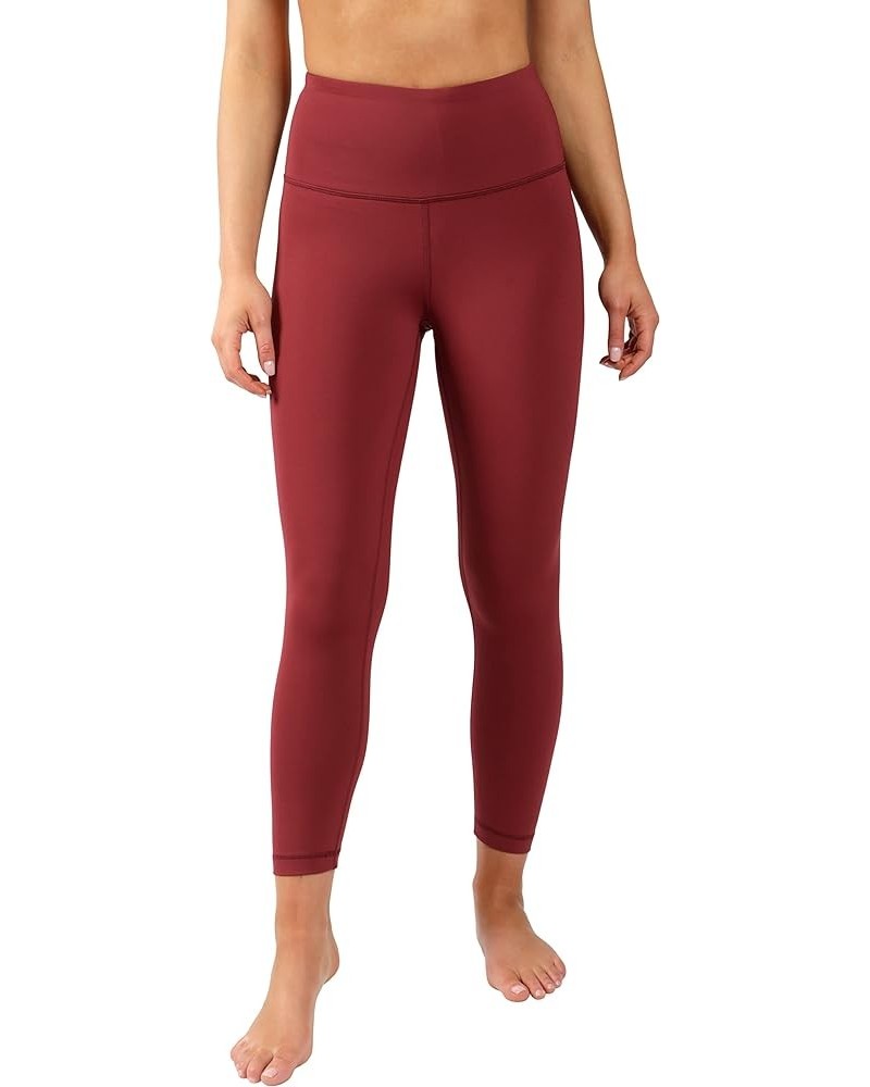 High Waist Squat Proof Capris - 22” Interlink Workout Capris Burnt Raspberry $13.99 Activewear