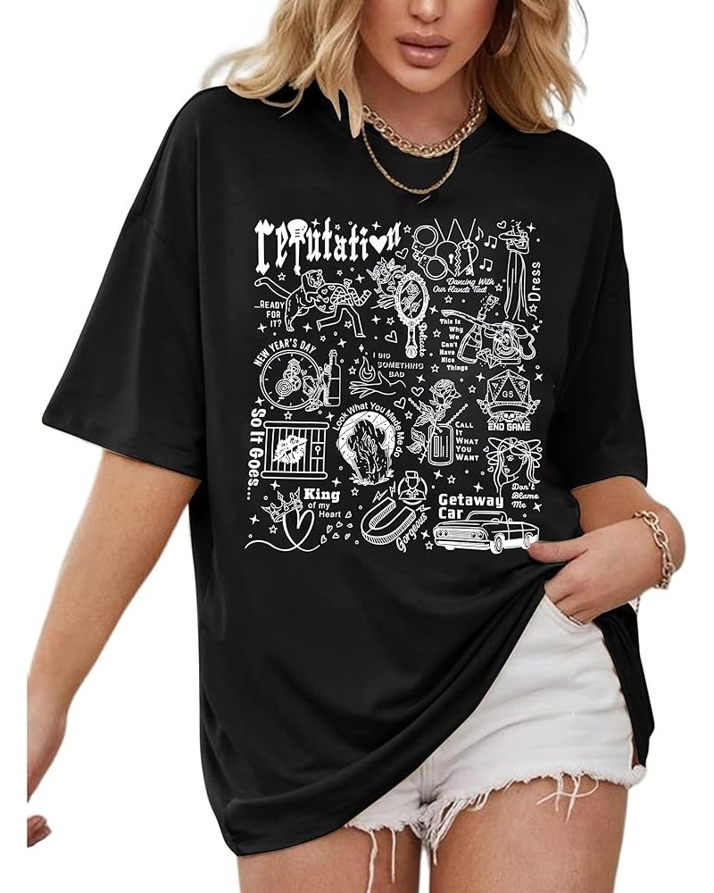 Album Graphic Oversized T Shirt Vintage Album Country Music Lover Short Sleeve Tee Music Concert Fans Gift Top N-black-1 $13....