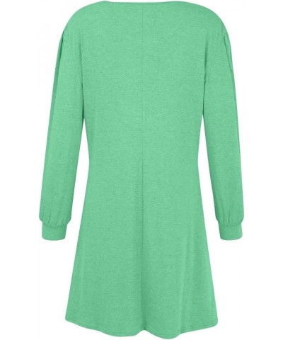 Sweater Dresses for Women 2024 Casual Spring Long Sleeve Pullover Button Side Dress A-cyan $10.61 Dresses