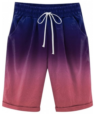 Women's Plus Size Casual Shorts Drawstring Wide Leg Shorts Loose Summer Shorts Elastic Waist Shorts A17-purple $7.69 Activewear