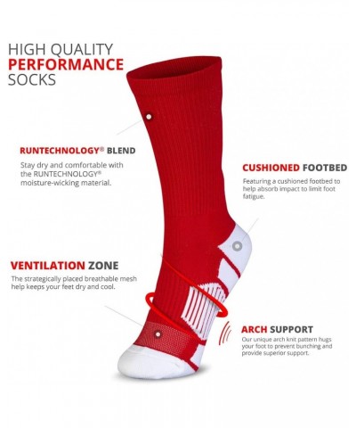 Custom Team Number Crew Socks | Youth & Adult Athletic Socks Red | Choose Your Number 24 Or 42 Team Number $10.07 Socks