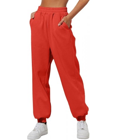 Womens Wide Leg Sweatpants Elastic High Waisted Baggy Workout Jogger Pants Casual Fleece Lounge Sports Trousers with Pockets ...