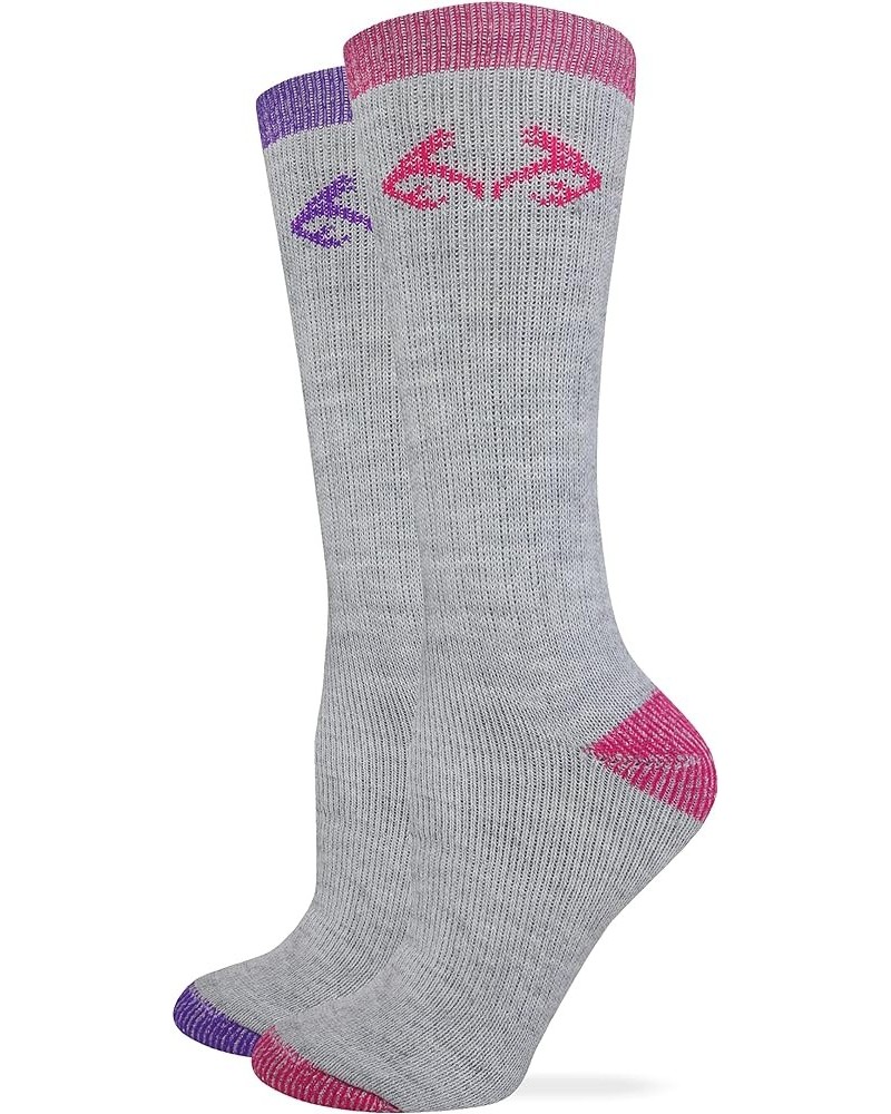 Women's All Season Wear Crew Socks 2 Pair Purple/Fuchsia $9.53 Activewear