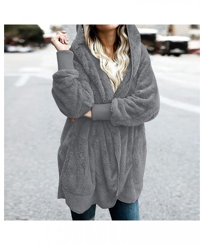 Winter Coats for Women Loose Casual Fluffy Coats Long Oversized Fleece Jacket Fuzzy Sweatshirts with Hood 2023 02fleece Jacke...