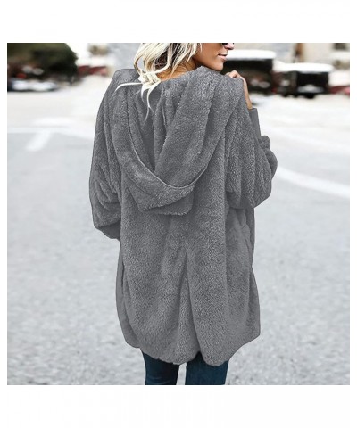 Winter Coats for Women Loose Casual Fluffy Coats Long Oversized Fleece Jacket Fuzzy Sweatshirts with Hood 2023 02fleece Jacke...