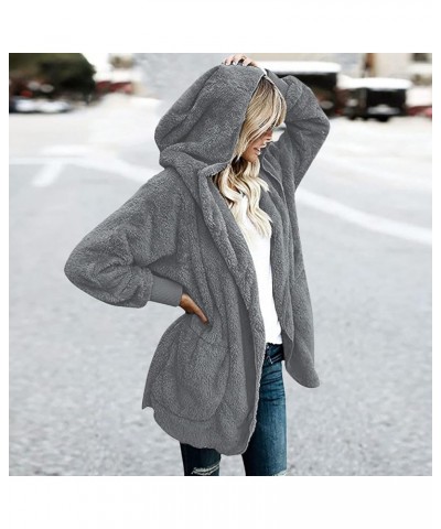 Winter Coats for Women Loose Casual Fluffy Coats Long Oversized Fleece Jacket Fuzzy Sweatshirts with Hood 2023 02fleece Jacke...