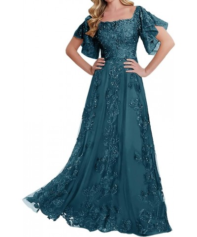 Lace Mother of The Bride Dresses - Sleeves Formal Evening Gowns Wedding Long Jade $47.00 Dresses