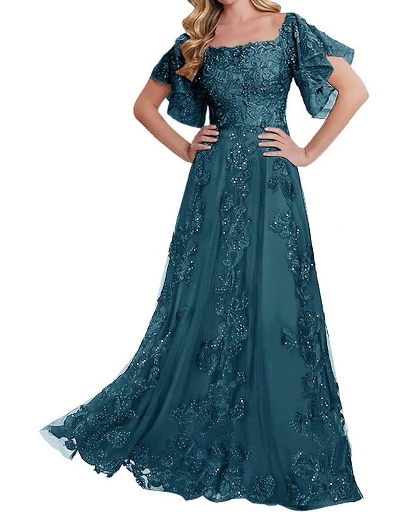 Lace Mother of The Bride Dresses - Sleeves Formal Evening Gowns Wedding Long Jade $47.00 Dresses