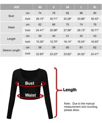 Ribbed Crop Tops for Women Sexy Lightweight Baselayer Fall Long Sleeve Casual Shirts White $7.07 Activewear