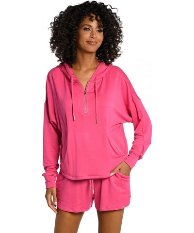 Women's Hooded Sweater Pop Pink//Living in Leisure $14.87 Others