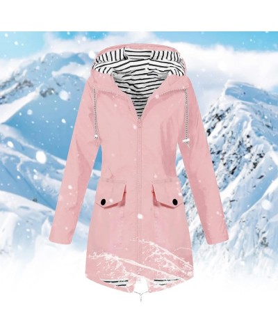 Rain Coats for Women,Womens Fall Fashion 2022 Raincoat Women Lightweight Waterproof Rain Jackets Zip Up Outdoor Hooded Pink $...