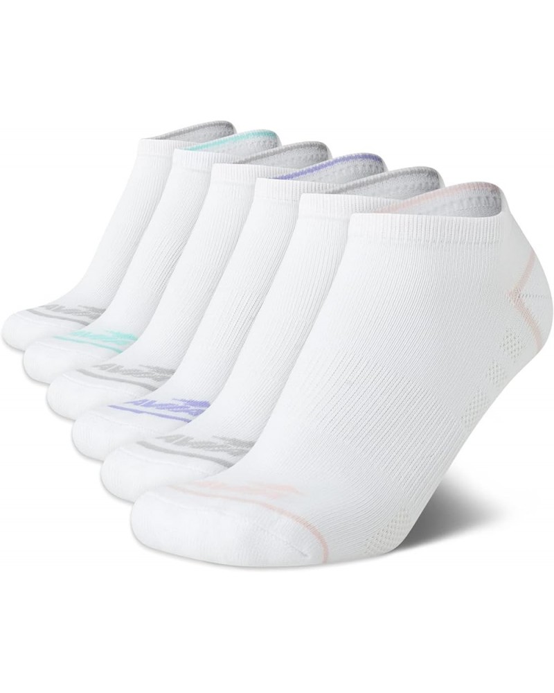 Women's No Show Low Cut Running Socks (6 Pack) Pure White $12.13 Activewear