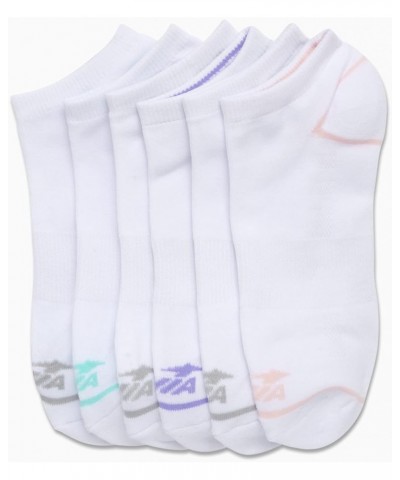 Women's No Show Low Cut Running Socks (6 Pack) Pure White $12.13 Activewear