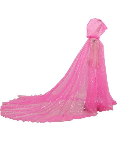 Women Wedding Tulle Cape Hooded Elf Cloak Bridal Dress Robe with Long Train Pink-1 $20.68 Dresses