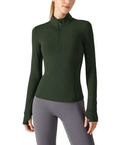 Women's Workout Jackets Athletic Half Zip Running Pullover Sweatshirt with Thumb Holes $16.19 Jackets