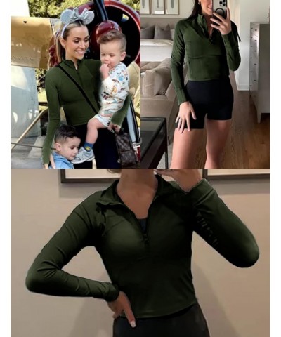 Women's Workout Jackets Athletic Half Zip Running Pullover Sweatshirt with Thumb Holes $16.19 Jackets