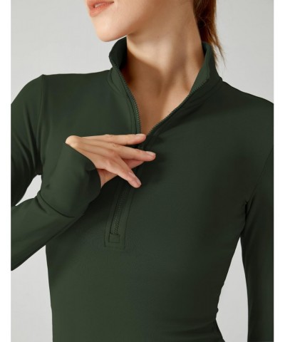 Women's Workout Jackets Athletic Half Zip Running Pullover Sweatshirt with Thumb Holes $16.19 Jackets