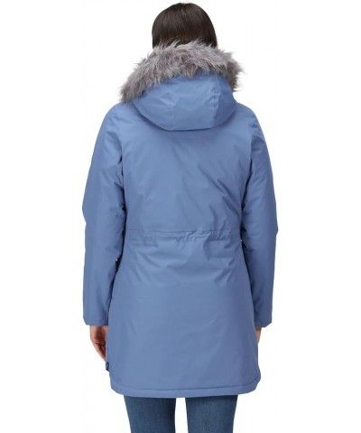 Womens Sabinka Fur Trim Parka Jacket Slate Blue $32.41 Jackets