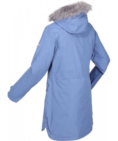 Womens Sabinka Fur Trim Parka Jacket Slate Blue $32.41 Jackets