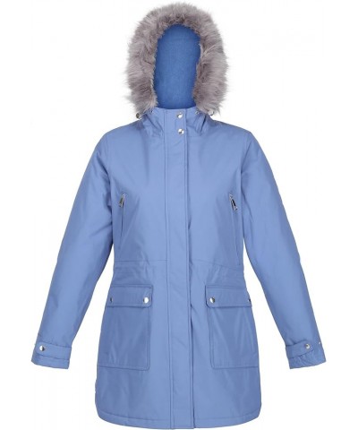 Womens Sabinka Fur Trim Parka Jacket Slate Blue $32.41 Jackets