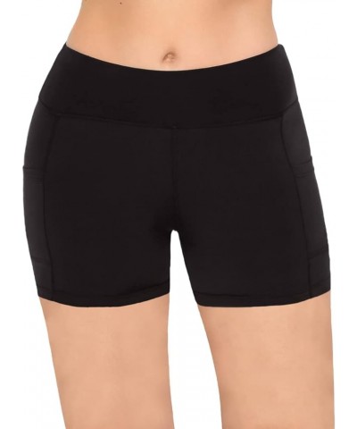 High Waisted Black Biker Shorts for Women - with & Without Pockets - 5'' and 8'' Inseam 5 In Biker Shorts (Pockets) Black 1pa...