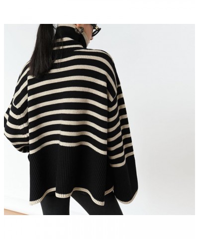 Women's Oversized Long Turtleneck Tunic Batwing Sleeve Pullover Long Knit Sweater 13-black $3.59 Sweaters