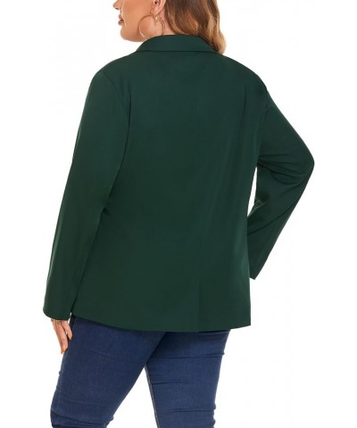 Women Plus Size Casual Blazer Open Front Long Sleeve Work Office Jackets Blazer with Pockets Dark Green $25.19 Blazers