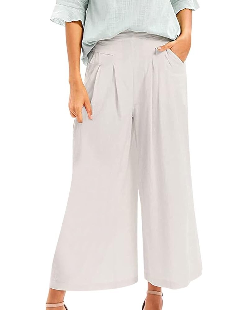 Wide Leg Pants for Women Palazzo Palazzo High Waisted Floral Lounge Boho Ruffle Hem Wide Leg Flowy Trousers with Pockets A-7-...