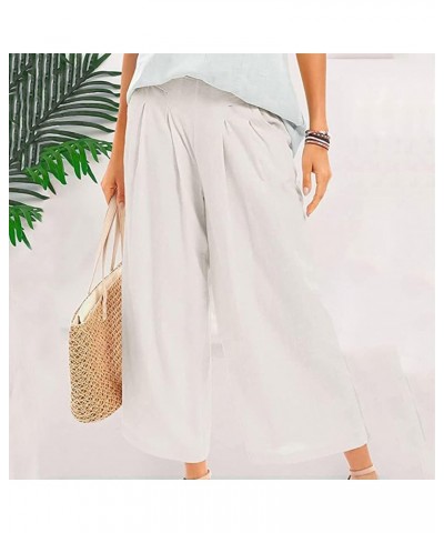 Wide Leg Pants for Women Palazzo Palazzo High Waisted Floral Lounge Boho Ruffle Hem Wide Leg Flowy Trousers with Pockets A-7-...