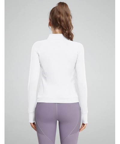 Women's Slim Fit Stretchy Athletic Workout Lightweight Full Zip Sports Jacket with Pockets White $16.42 Jackets