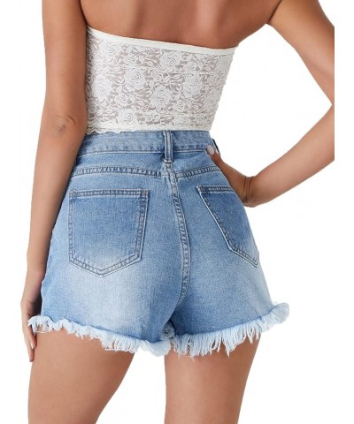 Women¡¯s High Waist Denim Shorts Frayed Raw Hem Ripped Distressed Jean Shorts 2w09021 $10.00 Shorts