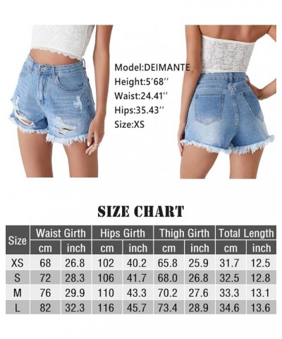 Women¡¯s High Waist Denim Shorts Frayed Raw Hem Ripped Distressed Jean Shorts 2w09021 $10.00 Shorts