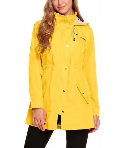 Womens Lightweight Hooded Waterproof Active Outdoor Rain Jacket S-XXL Yellow $28.49 Jackets