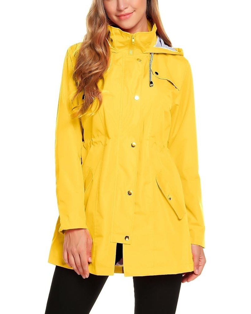 Womens Lightweight Hooded Waterproof Active Outdoor Rain Jacket S-XXL Yellow $28.49 Jackets