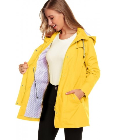 Womens Lightweight Hooded Waterproof Active Outdoor Rain Jacket S-XXL Yellow $28.49 Jackets