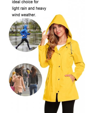 Womens Lightweight Hooded Waterproof Active Outdoor Rain Jacket S-XXL Yellow $28.49 Jackets