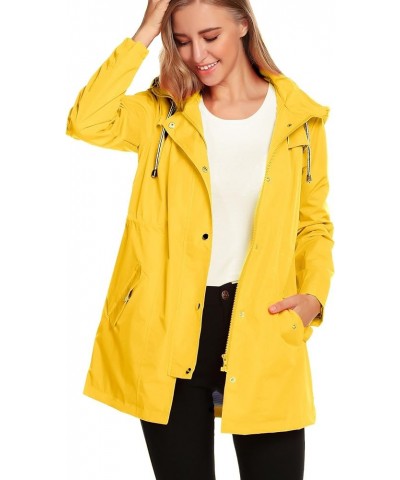 Womens Lightweight Hooded Waterproof Active Outdoor Rain Jacket S-XXL Yellow $28.49 Jackets