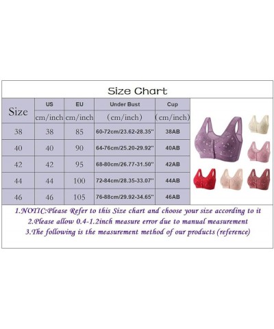 3Pc Comfortable Daisy Bra for Seniors 2024 New Comfortable Front Closure Button Cotton Bras，Full Coverage Bras for Women Z4-r...