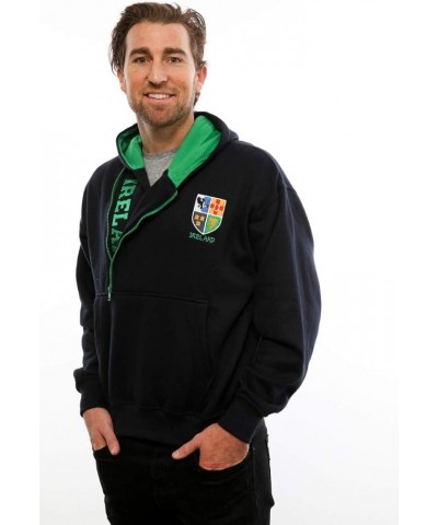 USA Ireland Half Zip Hoodie Navy $25.97 Hoodies & Sweatshirts