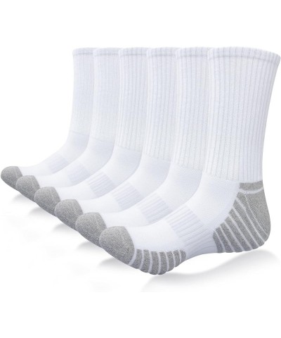 Mens Socks, 6 Pairs Anti-Blister Cushioned Breathable Running Cotton Socks, Athletic Ankle Sports Socks White-cl01a $11.04 Socks