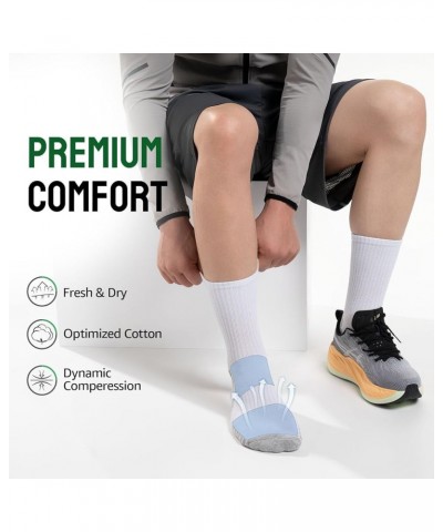 Mens Socks, 6 Pairs Anti-Blister Cushioned Breathable Running Cotton Socks, Athletic Ankle Sports Socks White-cl01a $11.04 Socks