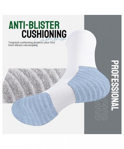 Mens Socks, 6 Pairs Anti-Blister Cushioned Breathable Running Cotton Socks, Athletic Ankle Sports Socks White-cl01a $11.04 Socks