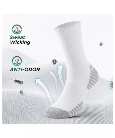 Mens Socks, 6 Pairs Anti-Blister Cushioned Breathable Running Cotton Socks, Athletic Ankle Sports Socks White-cl01a $11.04 Socks